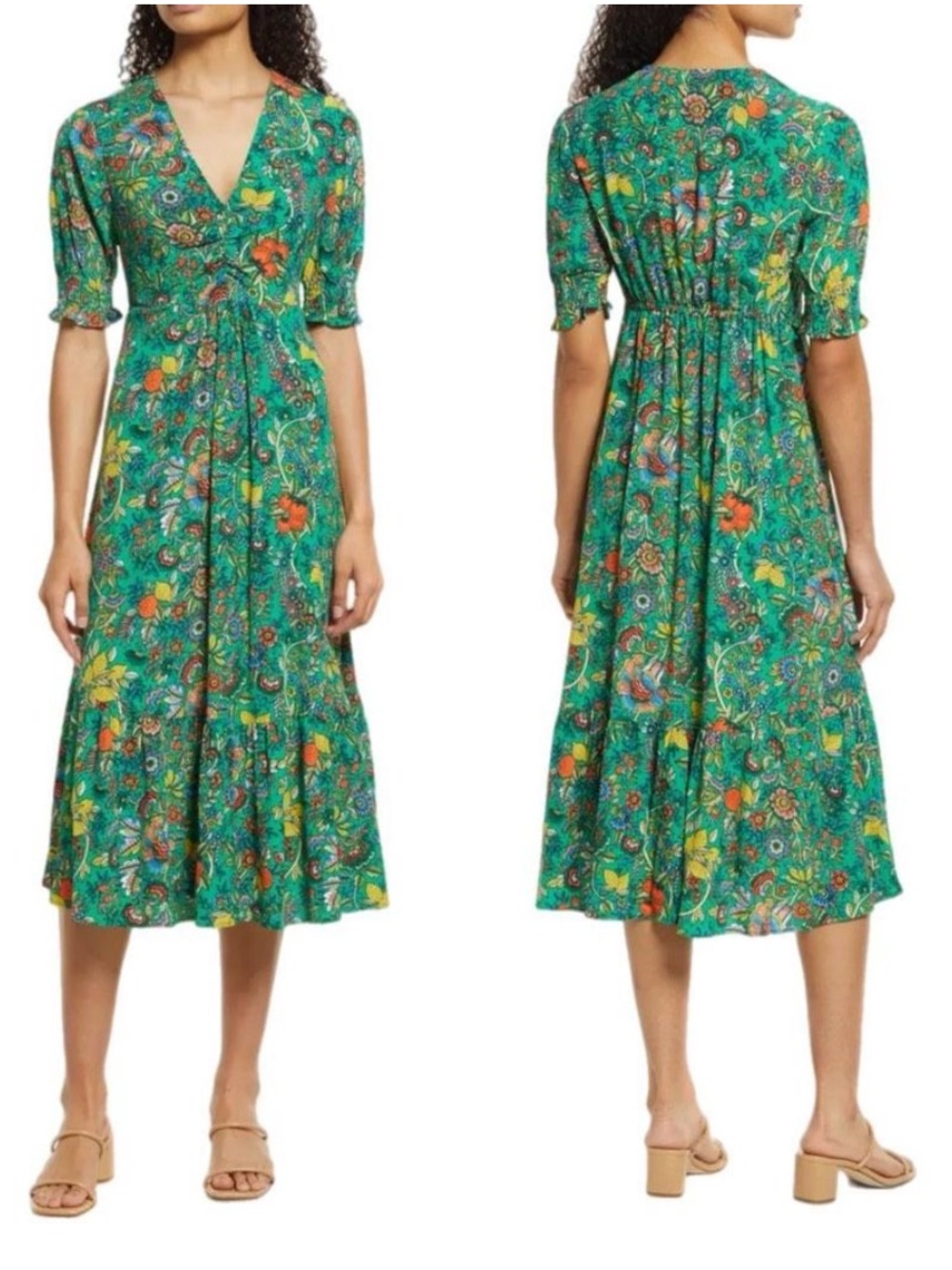 Boden Sienna Floral Print Tea Midi Dress Size 12 - Picture 12 of 16